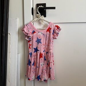 Little Sleepies Pink Star & Comet Print Toddler Dress